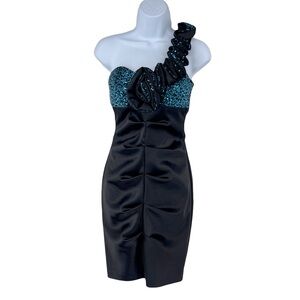 vintage 80s prom‎ dress short one shoulder Blondie Nites